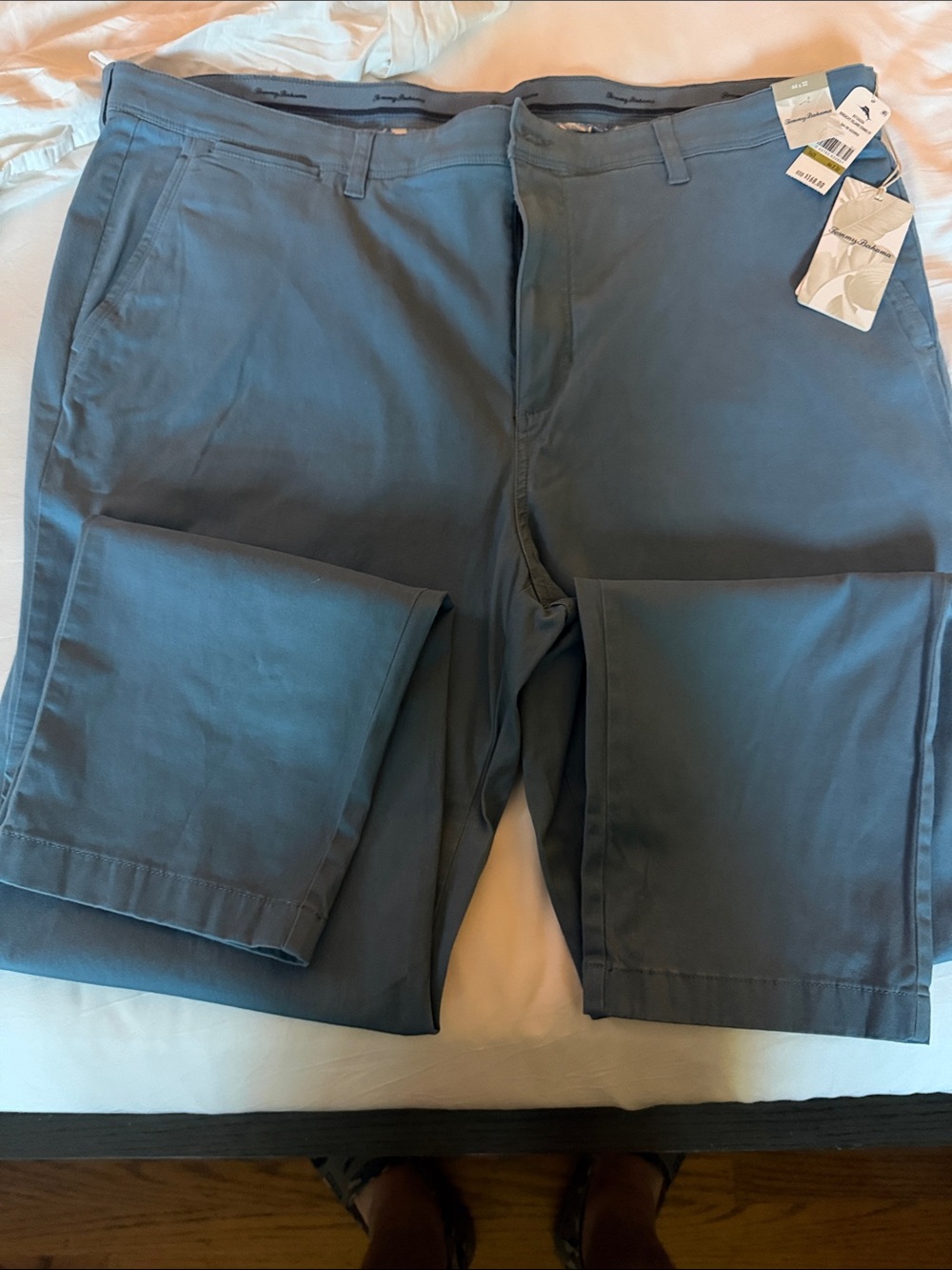 Tommy Bahama Borcay NWT Teal Flat-Front Chinos